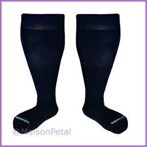 Knee High Compression Socks for Wide Calves, Cotton Blend